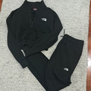 The North Face Black Zip-Up Jacket And Pants